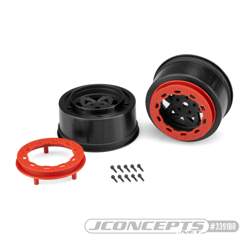 Picture of J Concepts JCO3391BR Tremor&#44; Slash Rear&#44; Slash 4x4 Front & Rear Wheel&#44; Black & Red