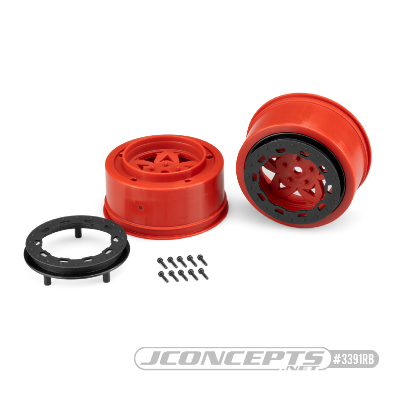 Picture of J Concepts JCO3391RB Tremor&#44; Slash Rear&#44; Slash 4x4 Front & Rear Wheel - Red & Black