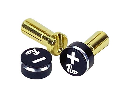 Picture of 1UP Racing 1UP190412 5 mm LowPro Bullet Plugs & Grips - Black & Black
