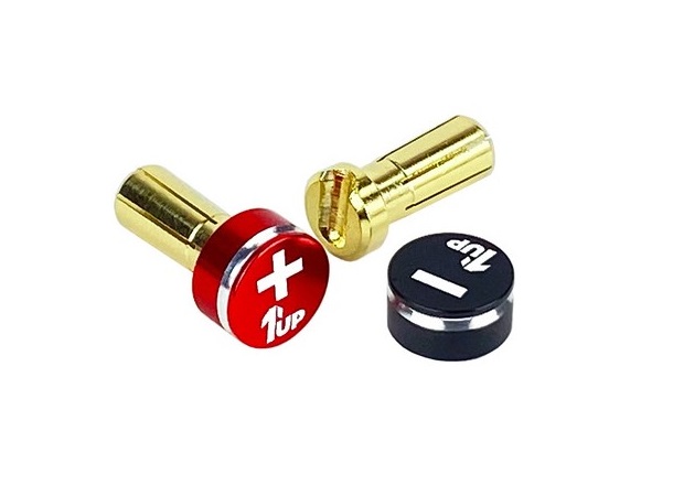 1UP190432 5 mm LowPro Bullet Plugs & Grips, Black & Red