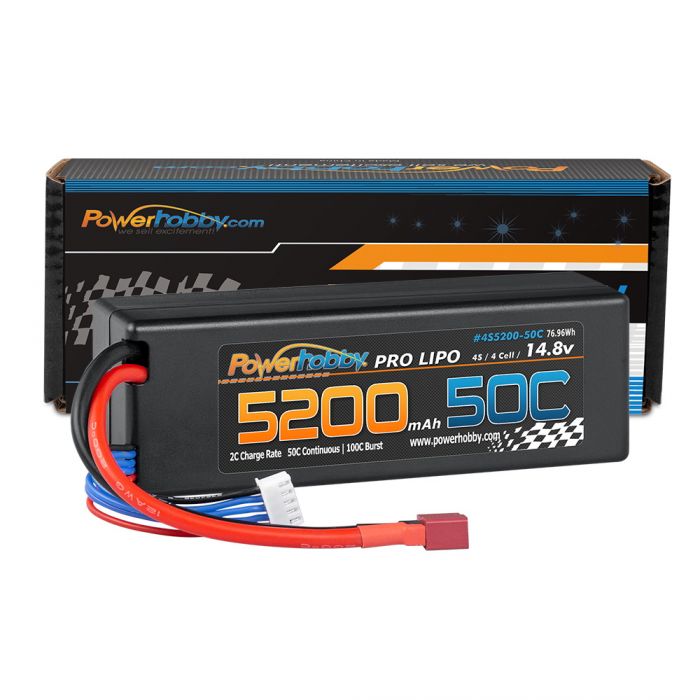 PHB4S520050CLCGDNS 4S 14.8V 5200mAh 50C Lipo Battery with Deans Plug Hard -  Power Hobby