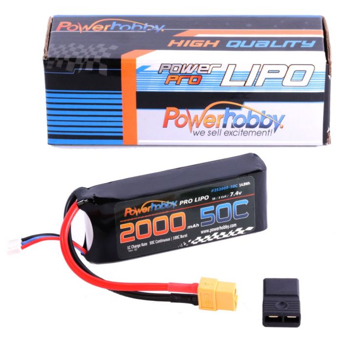 PHB2S200050CXT60APT 2S 7.4V 2000mAh 50C LiPo Battery with XT60 Plug Plus Traxxas