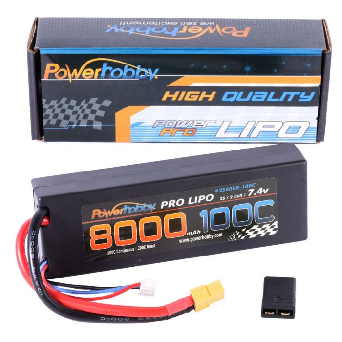 PHB2S8000100CXT60APT 2S 7.4V 8000mAh 100C-200C LiPo Battery with XT60 Plug Plus Traxxas -  Power Hobby