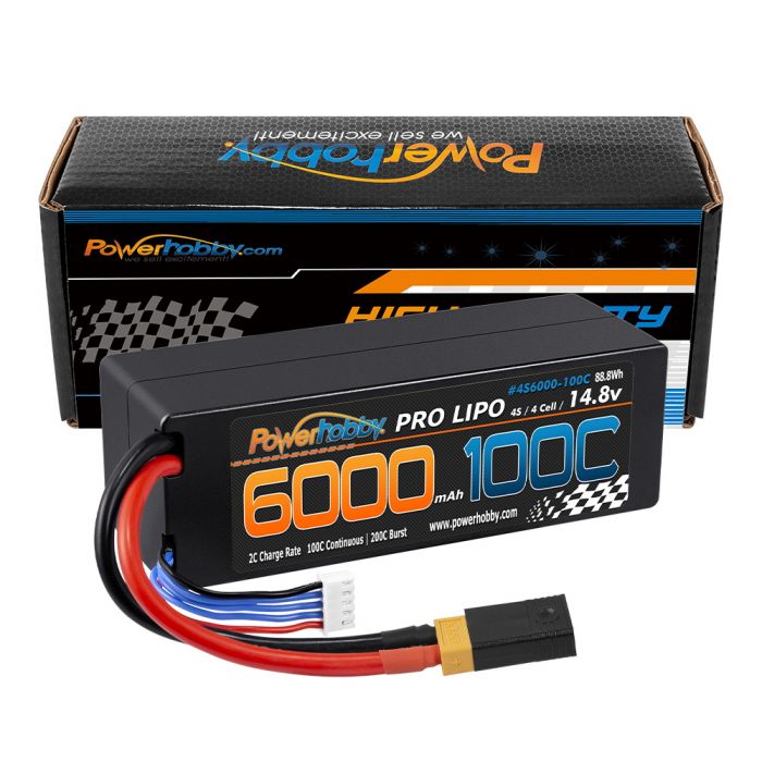 Picture of Power Hobby PHB4S6000100CXT60APT 14.8V 4S 6000 mAh 100C LiPo Battery with XT60