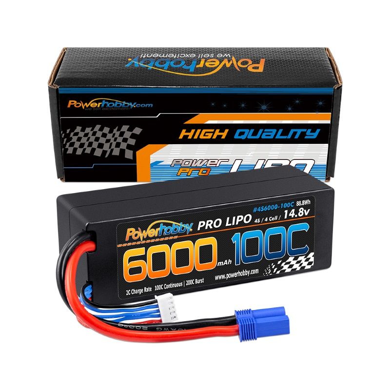 Picture of Power Hobby PHB4S6000100CEC5 14.8V 6000mAh 4S 100C LiPo Battery with EC5 Hard Case
