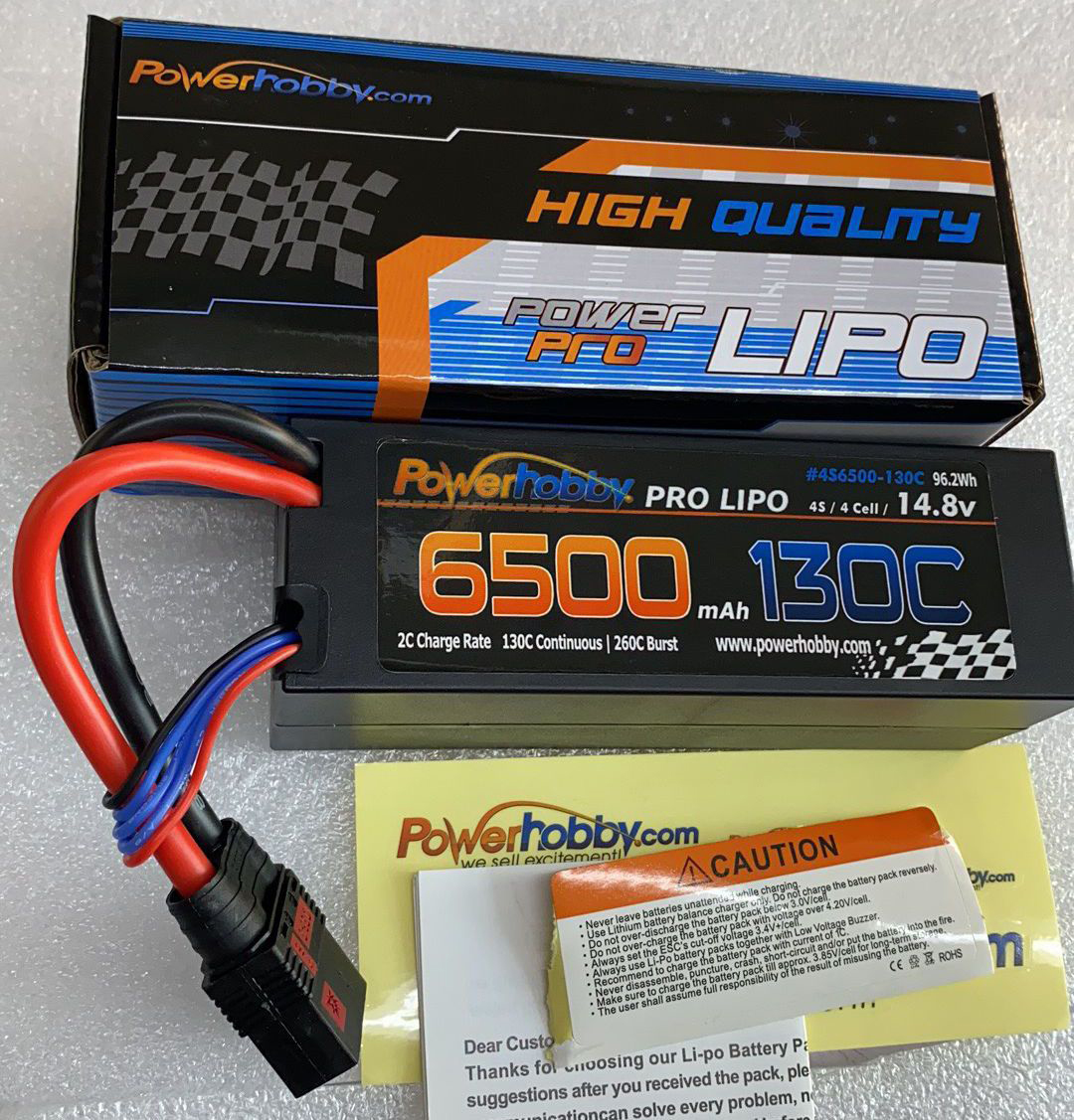 Picture of Power Hobby PHB4S6500MAH130CQS8 4S 14.8V 6500 mAh 130C Graphene Lipo Battery with QS8 connector