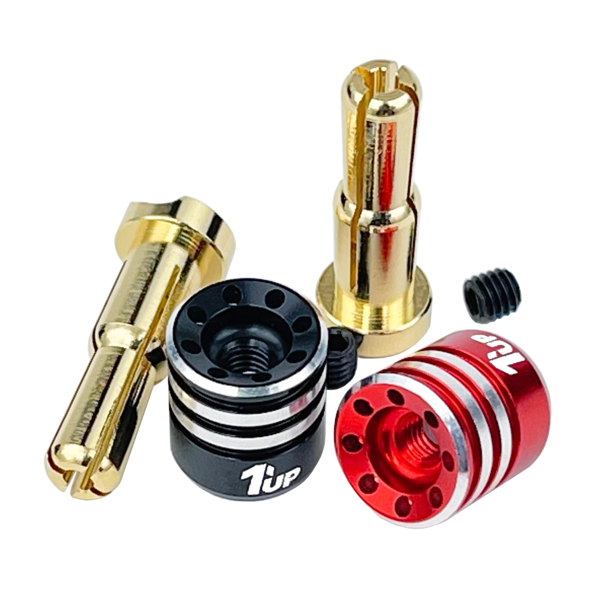 Picture of 1UP Racing 1UP190437 0.8 mm Stepped Heatsink Bullet Plugs & Grips