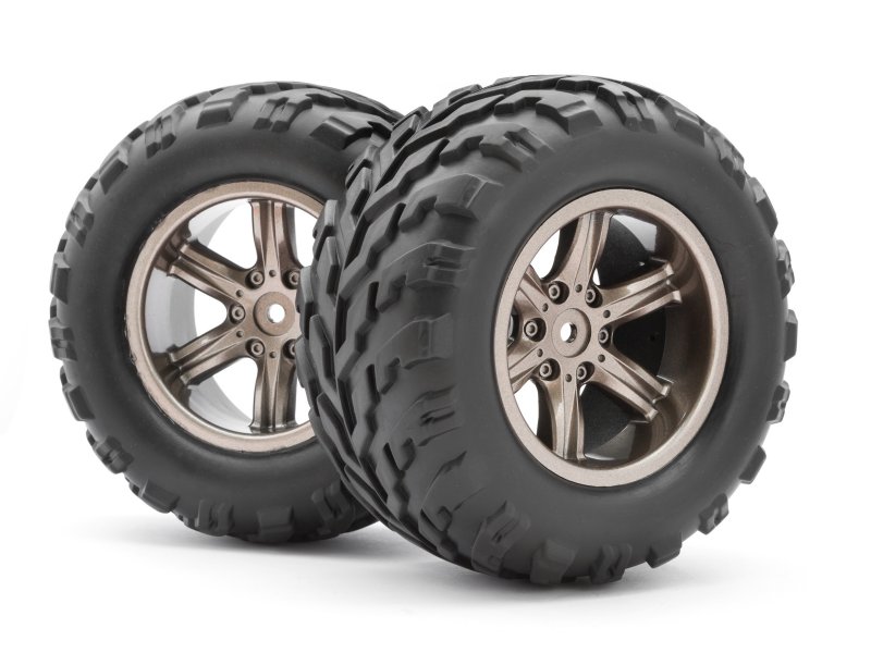 Picture of Black Zon BZN540077 Warrior Assembled Wheel & Tire&#44; Dark Grey