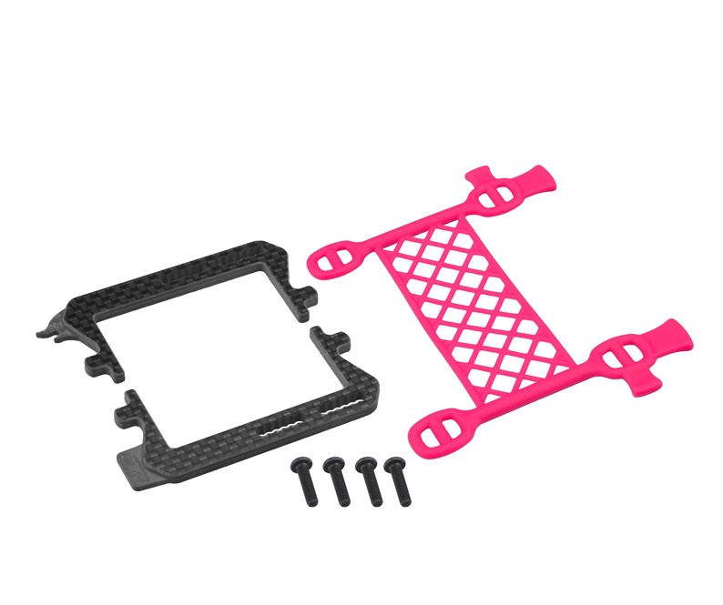 Picture of J Concepts JCO22984 Pink Carbon Logo - Cargo Net Battery Brace for Associated