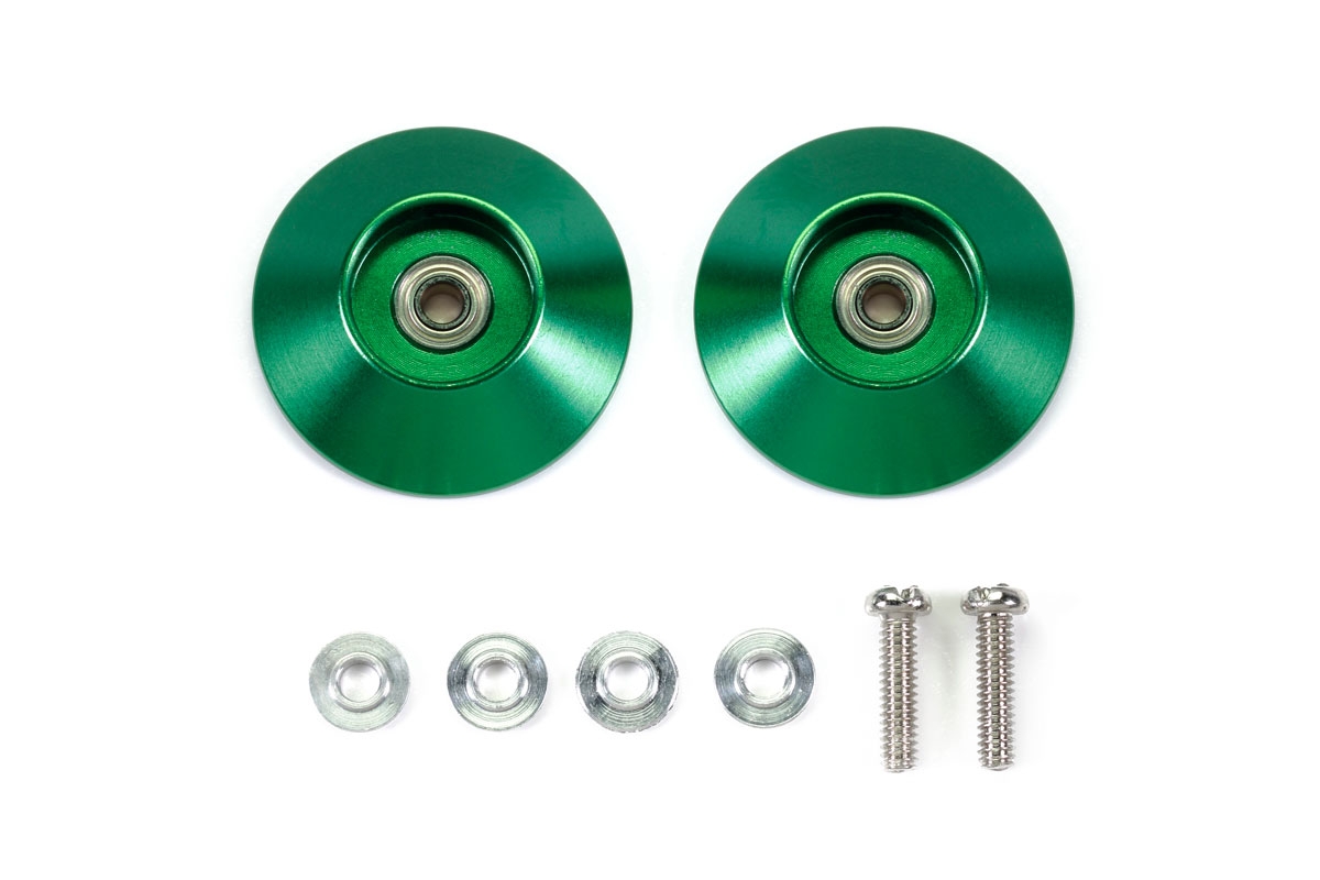 HG 19 mm Tapered Aluminum Ball- Race Rollers, Ringless - Green