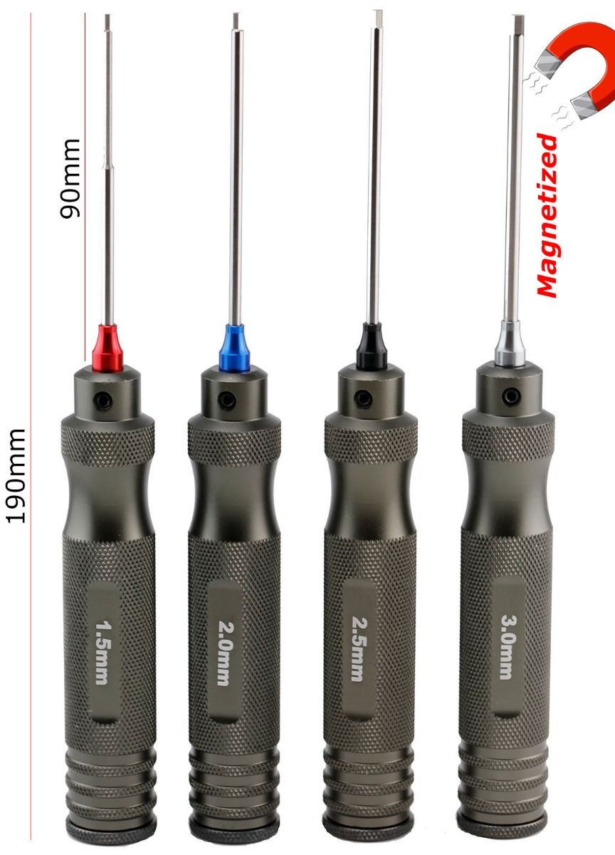 Picture of Power Hobby PHBPHT008 Metric 1.5, 2.0, 2.5 Pro Series Magnetized Hex Tool Set