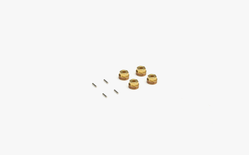 Brass Weight Wheels Hex Set for MSA-1E Trucks, 4 Piece