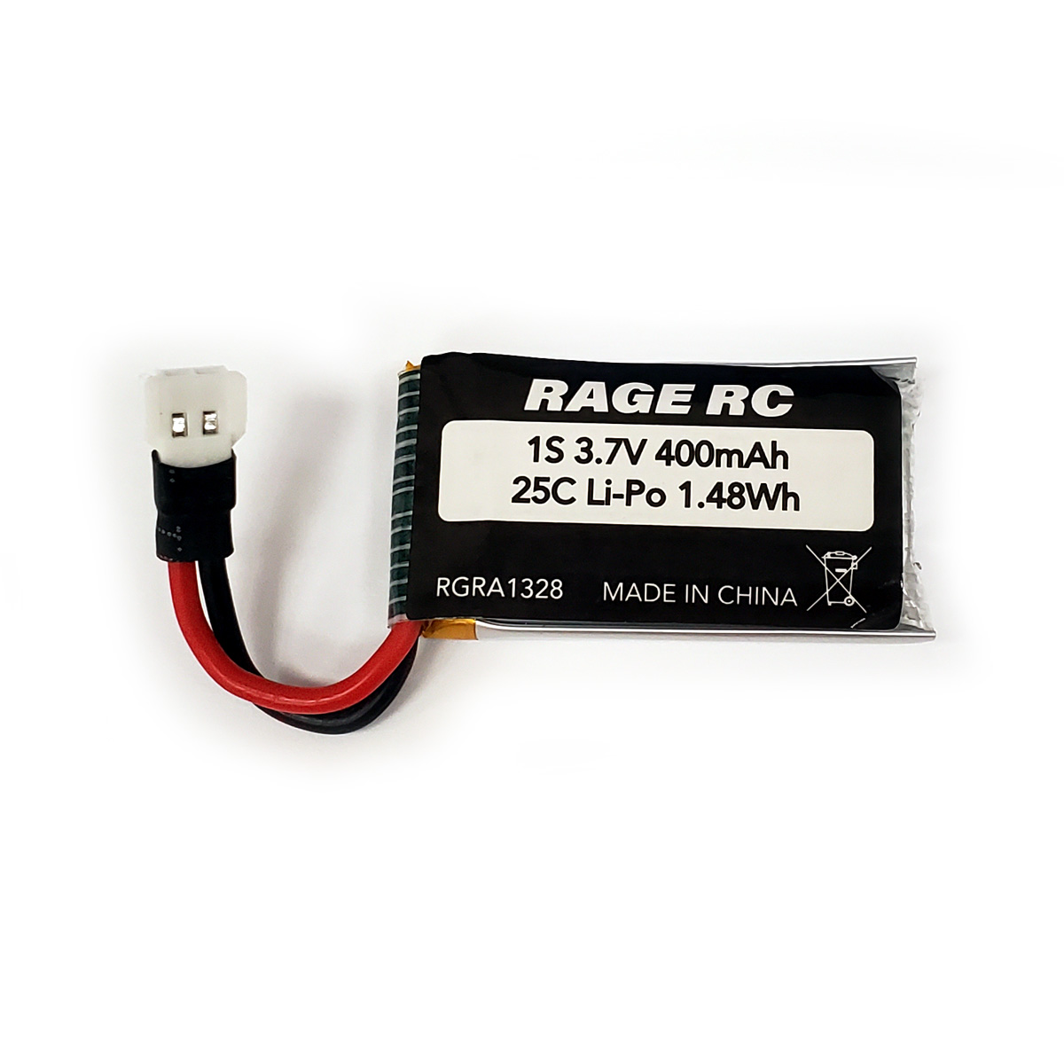 3.7V 400mAh Warbirds Tempest 600 SC MX 25C LiPo Battery