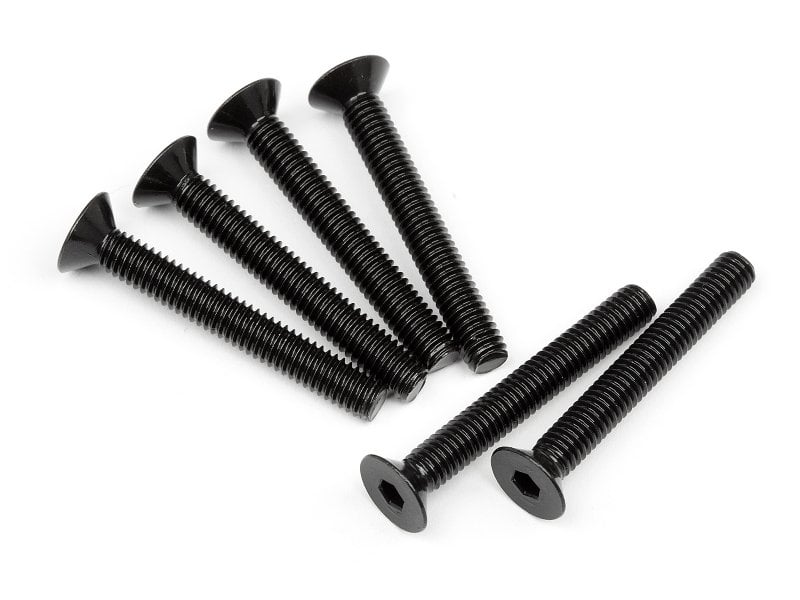 HPI107908 Flat Head Screw - M4 x 30 mm, Hex Socket - 6 Piece