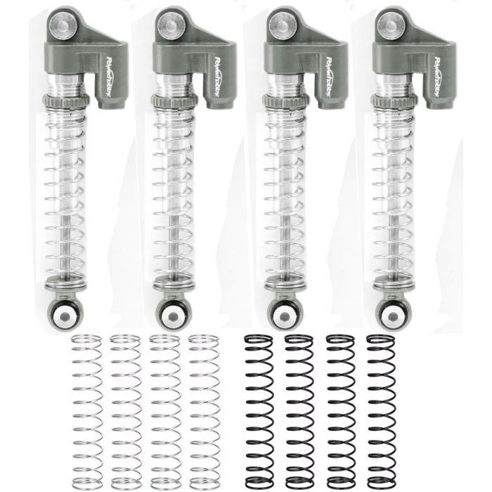Axial Aluminum Threaded Long Travel Shocks Micro Crawler, Grey