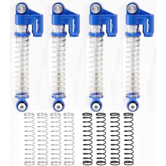 PHBPHSCX24021BL 48 mm Axial SCX24 Aluminum Threaded Long Travel Shocks Micro - Blue
