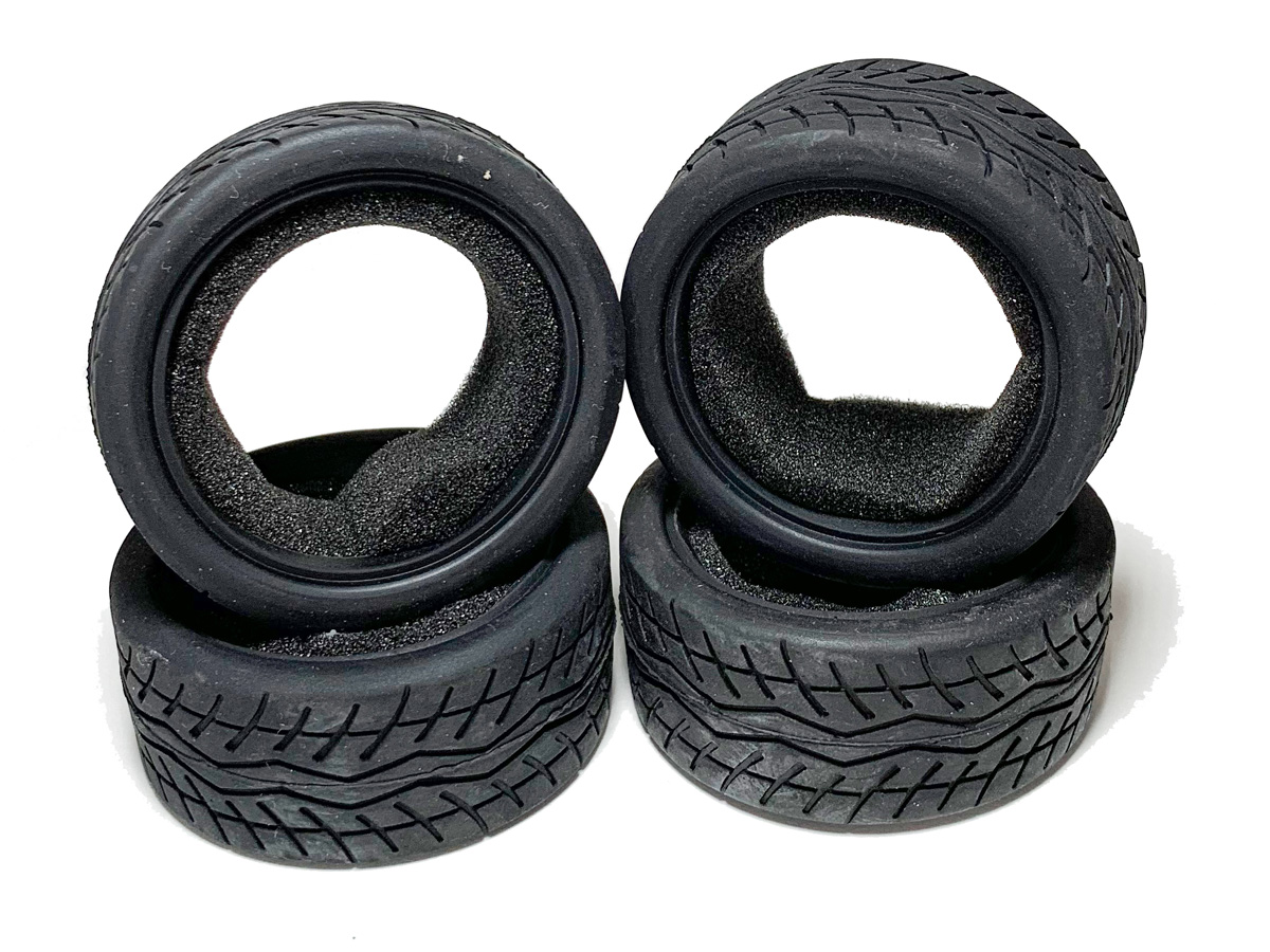 RCE3472 1-10 Scale On Road Series Rubber Pull Wave Line Tire, Black