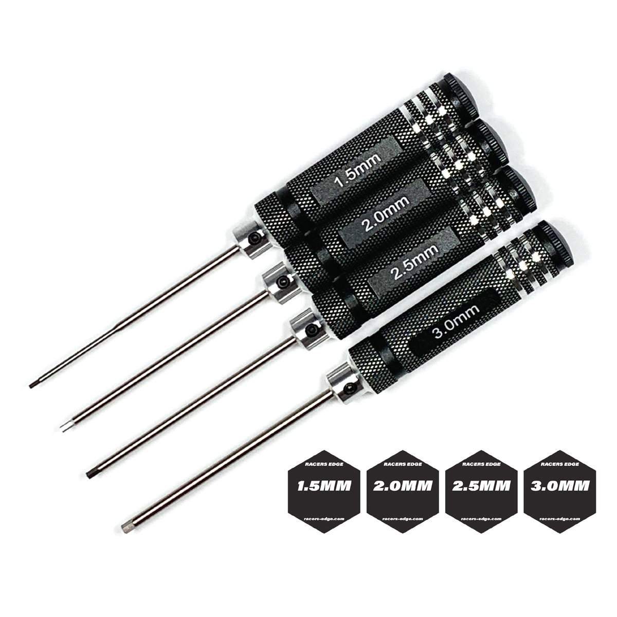 RCE7215BK Metric High Speed Steel Hex Driver Set with Black Handles - 4 Piece