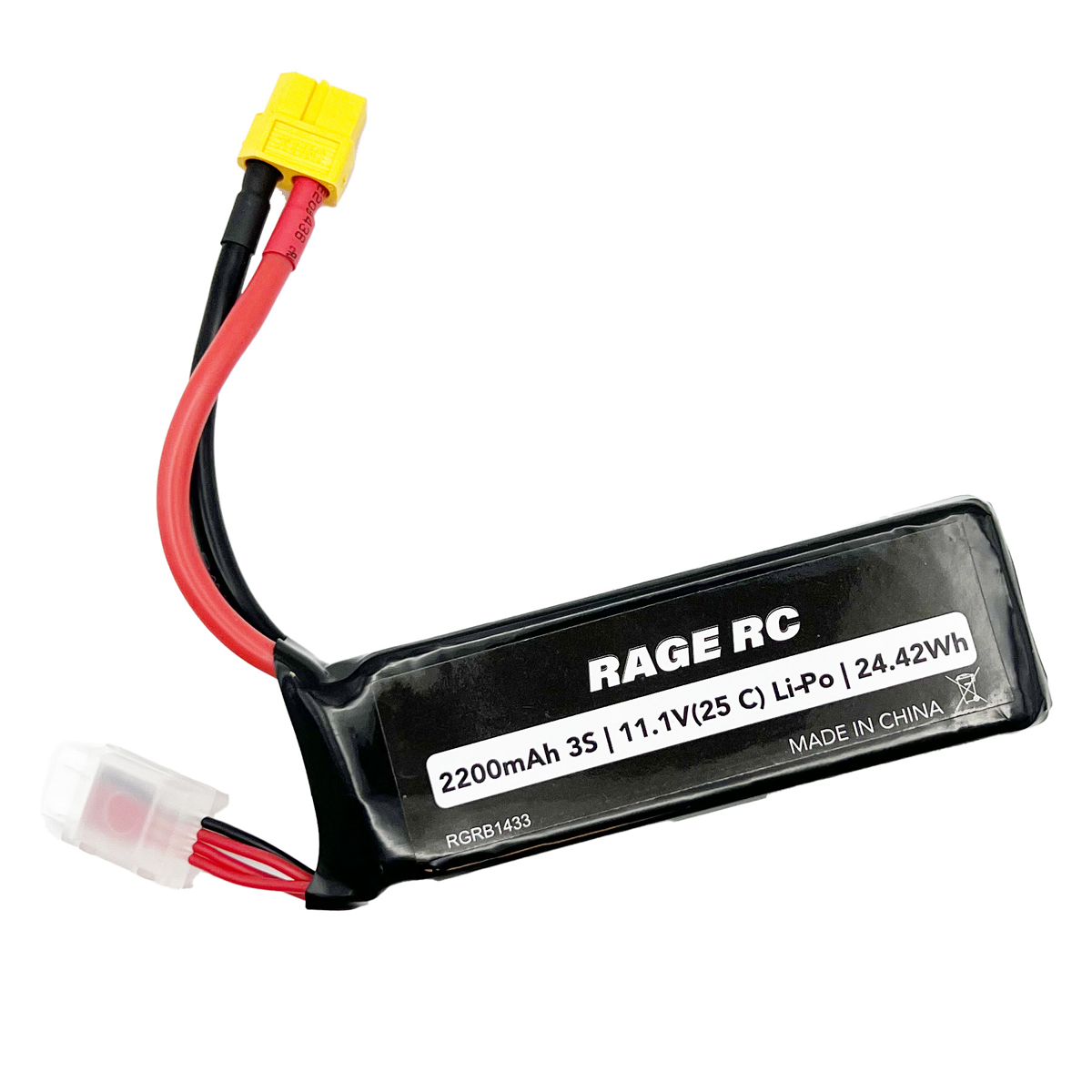 Picture of Rage RC RGRB1433 11.1V 3S 2200mAh Lipo Battery with XT60 Connector BM EX BL