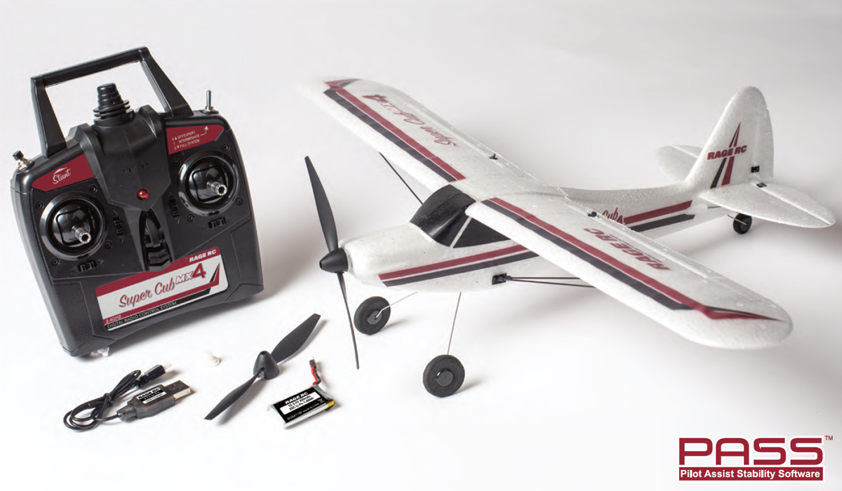 Super Cub MX4 Micro EP 4-Channel RTF Airplane with Pass