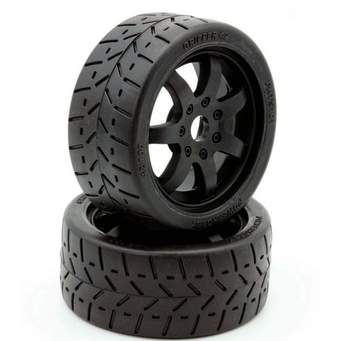 PHBPHT5101 17 mm 1-8 Gripper 42-100 Belted Mounted Tires, Black
