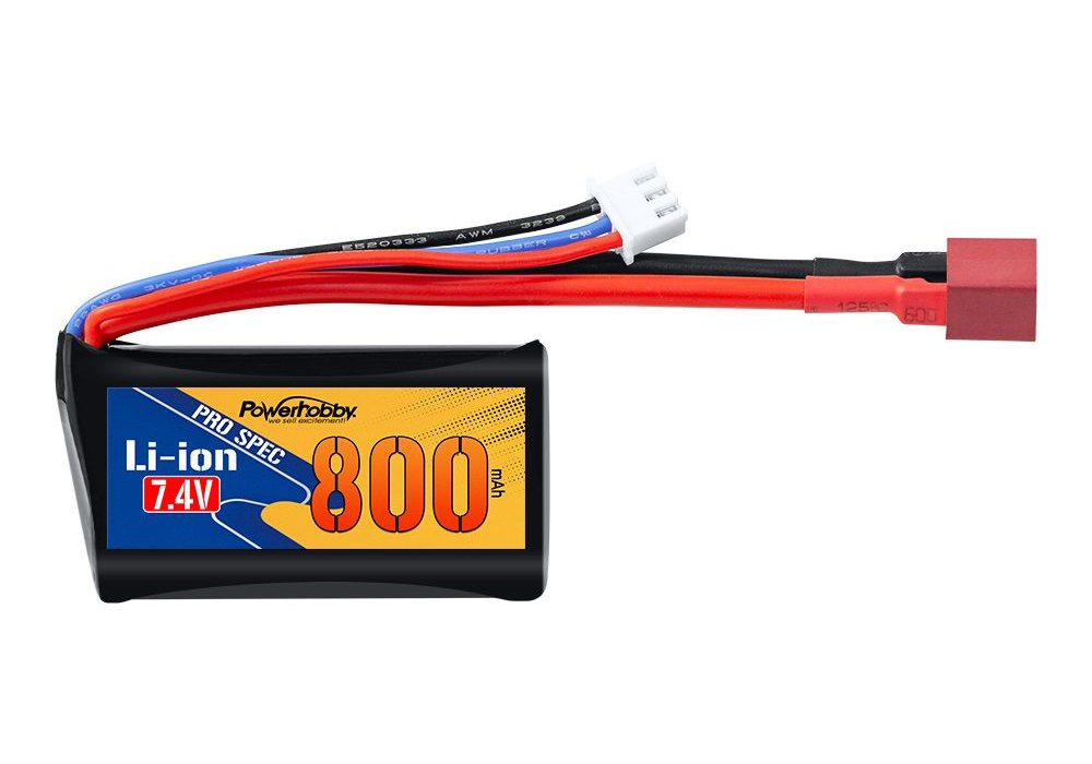 Picture of Power Hobby PHBPH2S800MAH14500 7.4V 800mAh Li-ion Battery with Deans Plug, Black