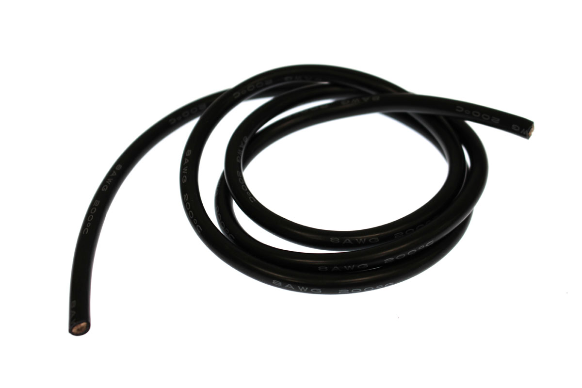 RCE1210 3 ft. 8 Gauge Silicone Wire, Black
