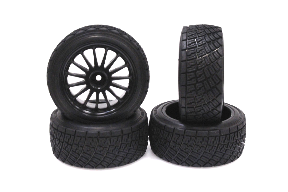 RCE3481BK 1-10 Off-Road Flower Line Wheels, Black - 4 Piece
