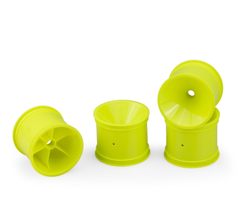 Picture of J Concepts JCO3418Y Mono Front Wheel for RC10T&#44; T2&#44; T3 & GT&#44; Yellow - 4 Piece