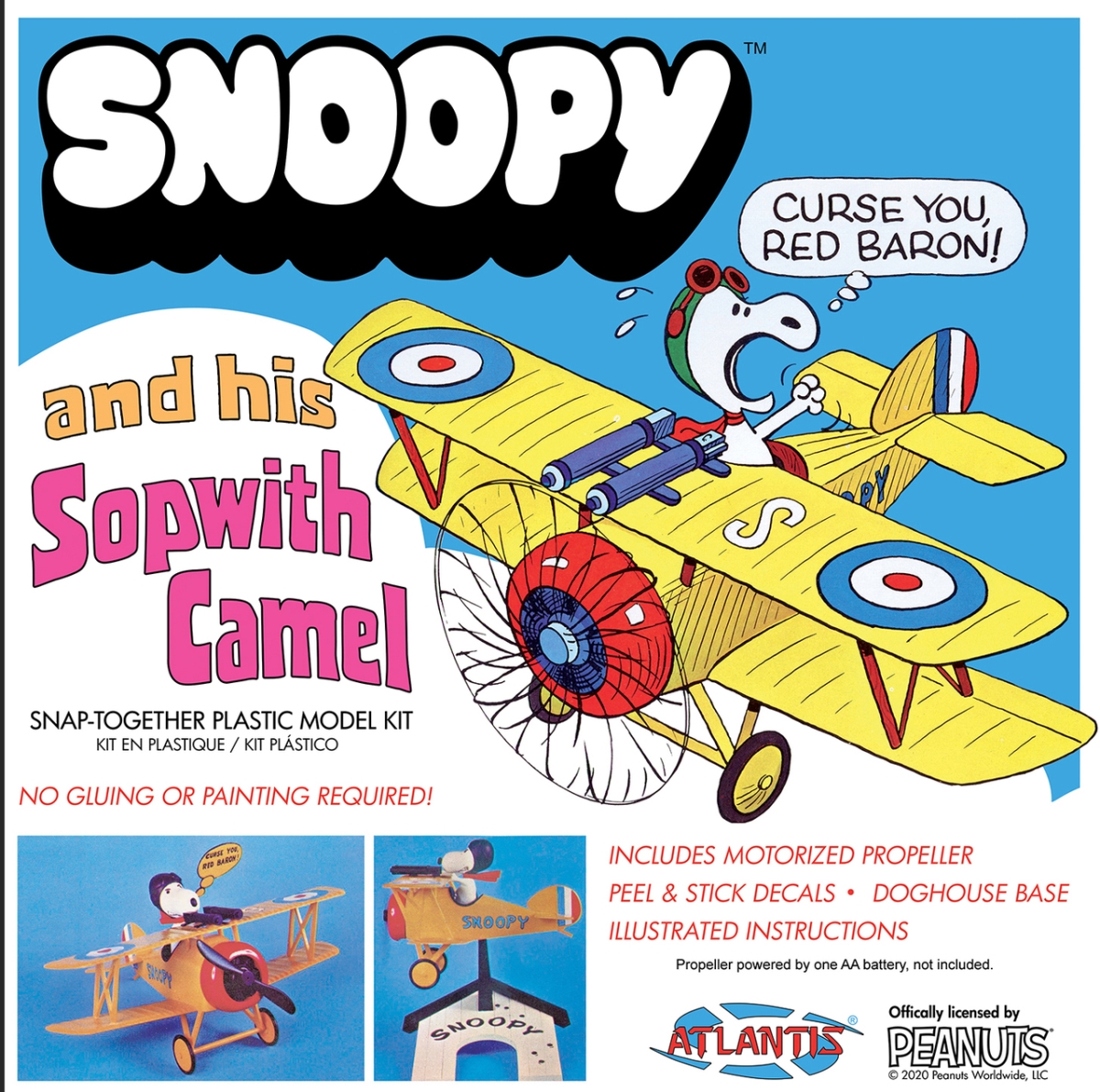Picture of Atlantis Models AANM6779 Snoopy & His Sopwith Camel Snap Plastic Figures