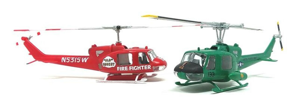 Picture of Atlantis Models AANM1026 1-72 Snap Helicopter Huey Gunship & Firefighter Plastic Model Kit&#44; Pack of 2