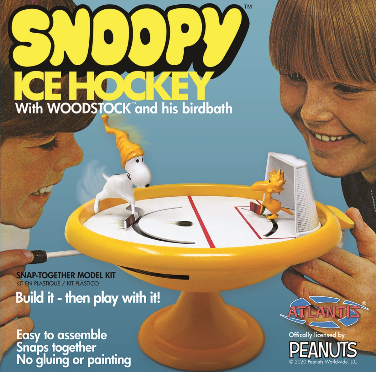 Picture of Atlantis Models AANM5696 Snoopy Ice Hockey Game Wood Snap Plastic Figures