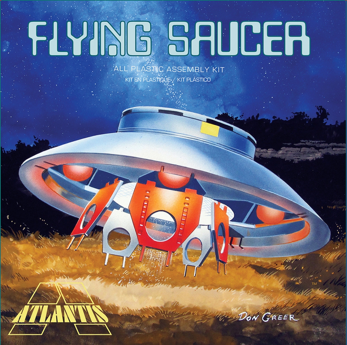 Picture of Atlantis Models AANA256 1-72 The Flying Saucer UFO Invaders Plastic Model Kit&#44; Silver