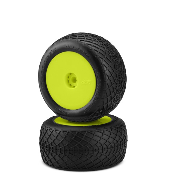 Picture of J Concepts JCO40042221 Ellipse Compound Pre-Mounted Wheels&#44; Green & Yellow