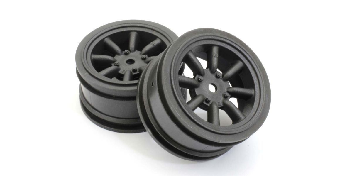 KYOFAH706BK 8-Spoke Watanabe Wheel, Black Metallic - 2 Piece -  Kyosho