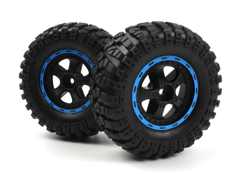 BZN540184 Smyter Desert Wheels & Tires Assembled - Black & Blue