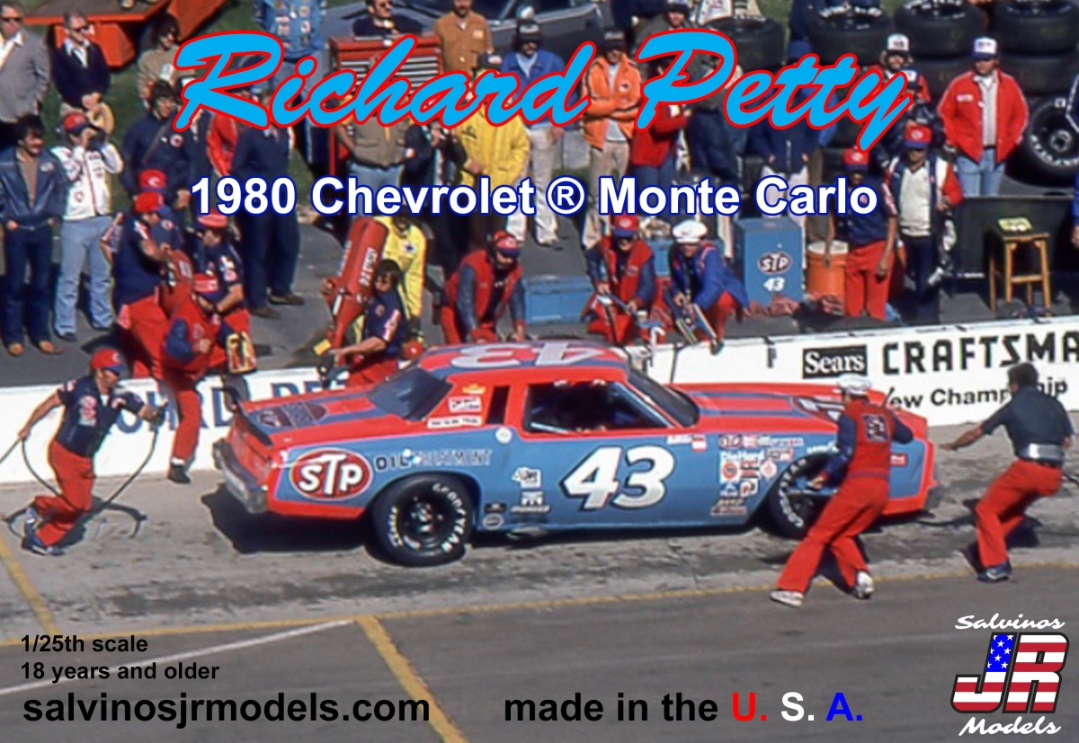 Picture of Salvinos JR Models SJMRPMC1980O 1 by 25 Scale Richard Petty 1980 Chevrolet Monte Carlo Reverse Racing Parts