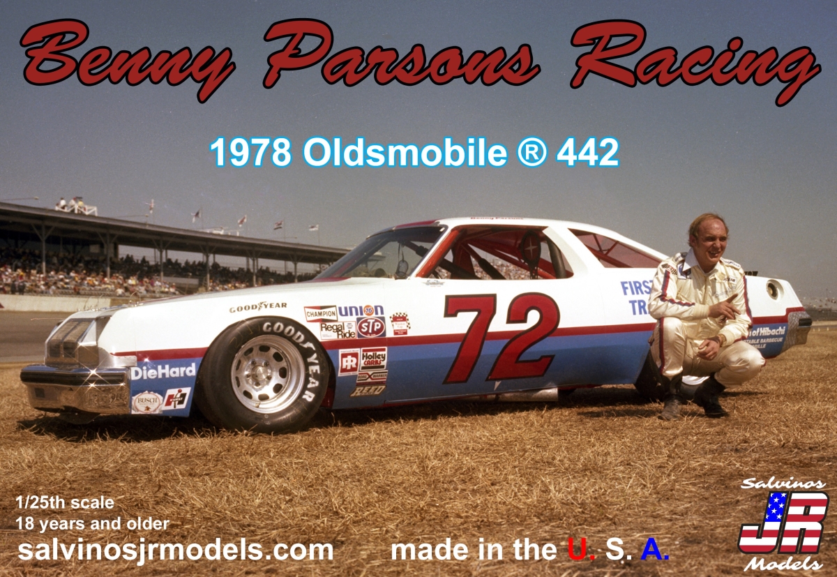 Picture of Salvinos JR Models SJMBPO1978D 0.04 in. 442 Benny Parsons Racing 1978 Oldsmobile Plastic Model Car Race Kit
