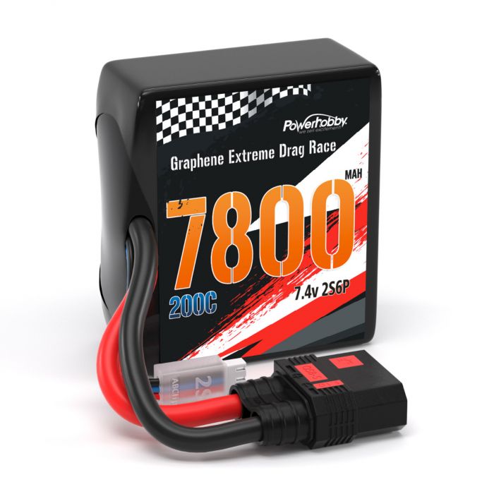 Picture of Power Hobby PHB2S7800MAH200CQS8 2S6P 2S 7800MAH 200C Drag Lipo Battery Pack with 8AWG QS8