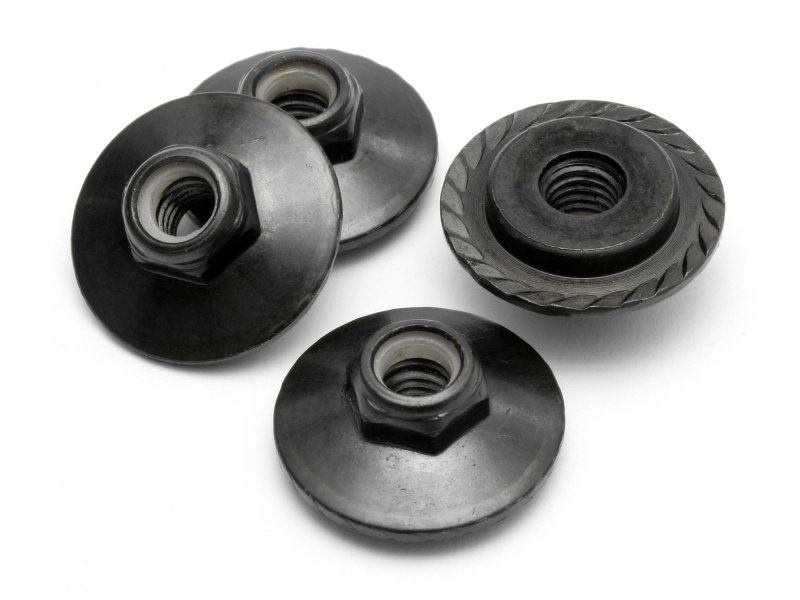 M5 x 8 mm Flanged Lock Nut - Black, 4 Piece