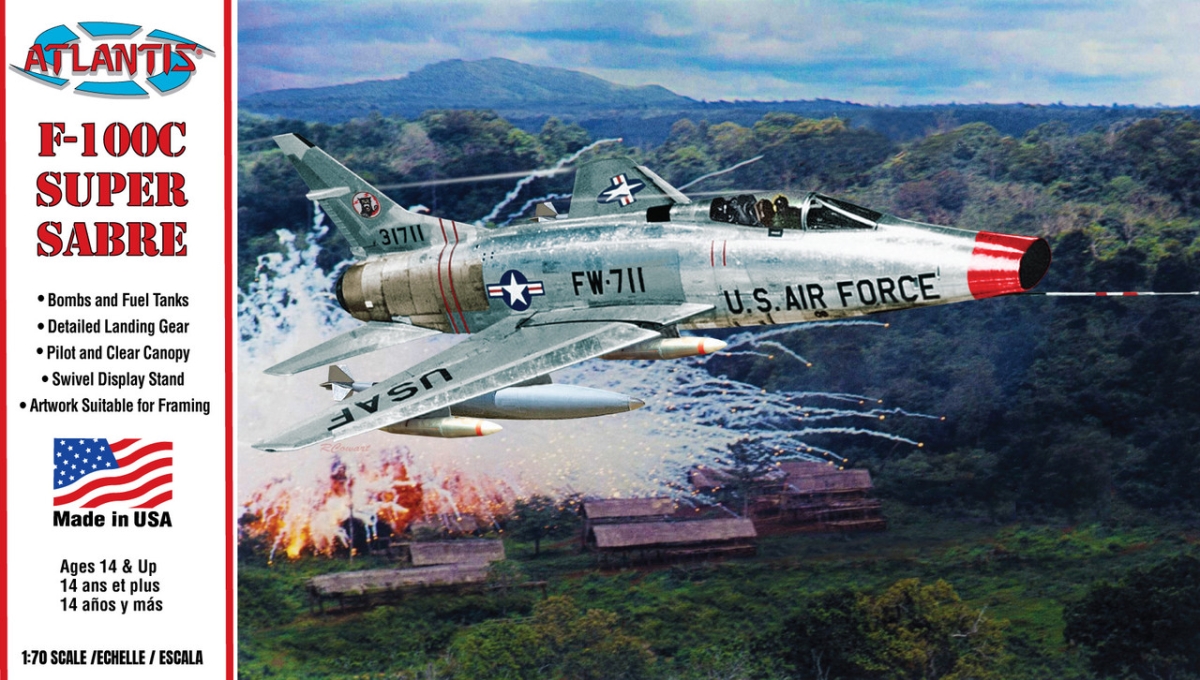 Picture of Atlantis Models AANH236 1-70 Scale F-100C Super Sabre Model Airplane Kit