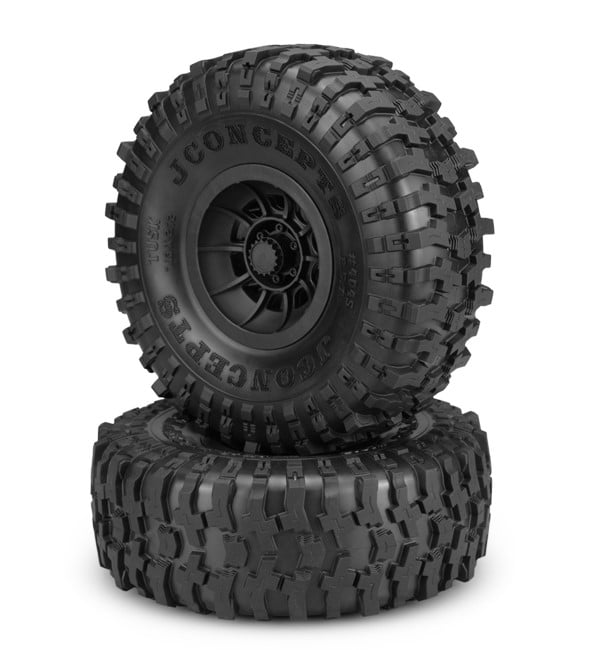 Picture of J Concepts JCO40453294 Tusk Green Compound Hazard Wheels with Pre-Mounted on 3436B