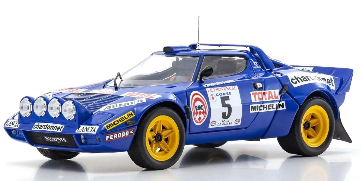 KYOKS08130C 1-18 Scale Lancia Stratos HF No.5 Die Cast Car for 1976 Tour De Corse -  Kyosho