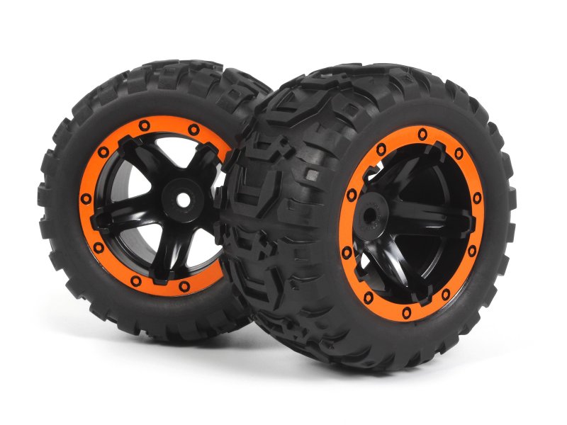 Slyder MT Wheels & Tires, Black & Orange