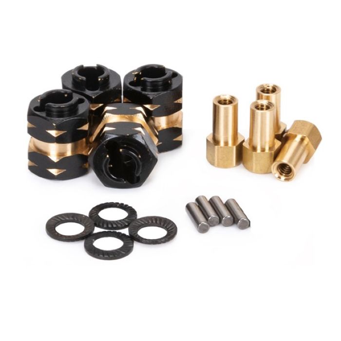 Plus 5 mm Axial SCX24 Extended Hex Hubs Wheel Spacers