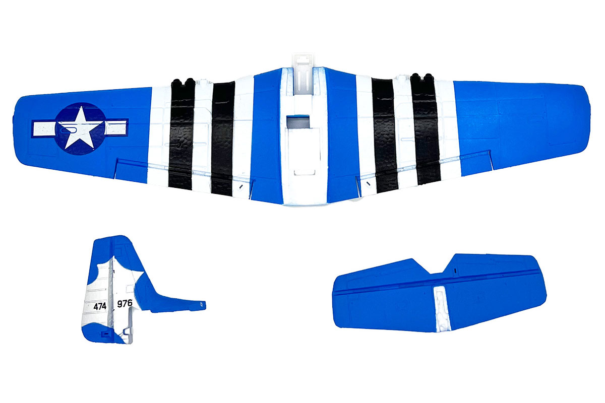P-51 Obsession Fighter Aircraft RC Main Wing & Tail, Blue