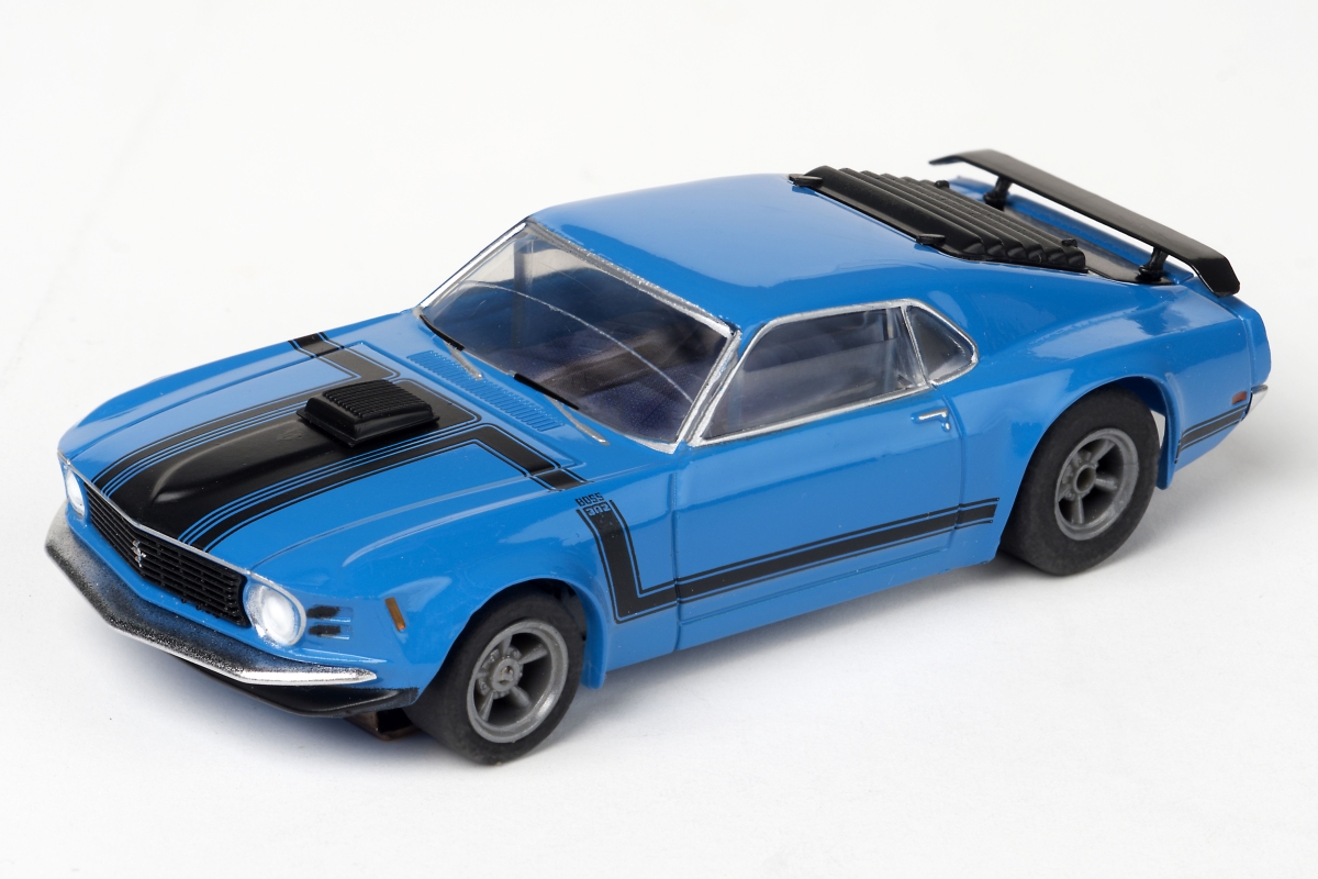 Picture of AFX Racing AFX22026 HO Scale Mustang Boss 302 Blue Slot Car