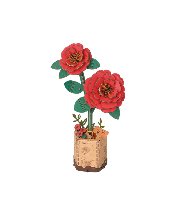 ROWOOD Red Camelia Bouquet