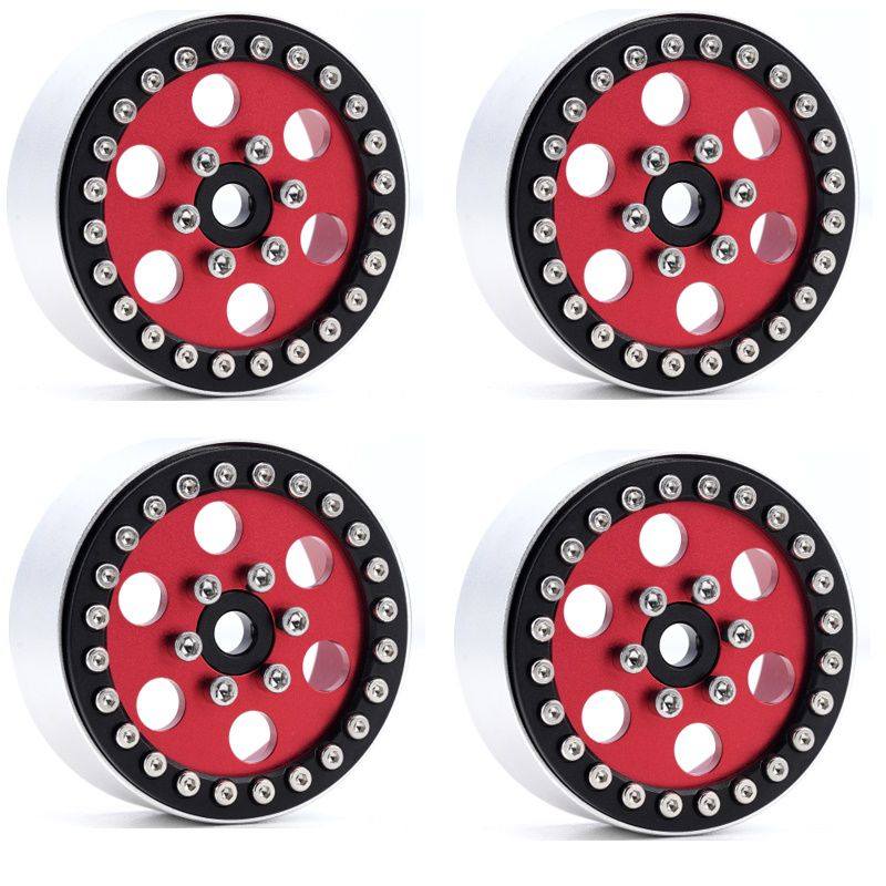 Picture of Power Hobby PHB5773RED B5 Aluminum 1.9 mm Beadlock Wheels Super Positive Offset
