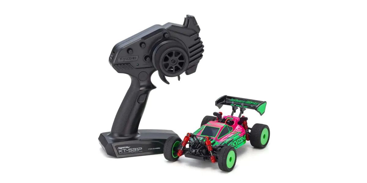 KYO32093PGR Mini-Z 4WD Inferno MP9 Buggy Readyset, Pink & Green -  Kyosho